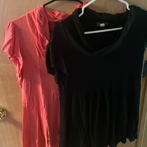 Pink maternity shirts to pink and a black size large